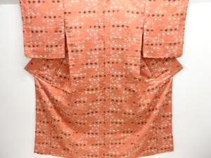 大正ロマン　亀甲に抽象模様織出し着物